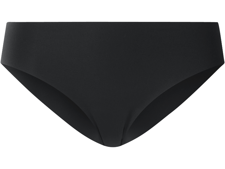 Black high-waisted bikini bottom.
