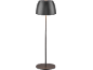 Modern dark grey table lamp with a round base.