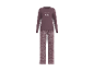 Esmara women's mauve long-sleeve pajama set with 'Let's Stay in BED' print and floral pants