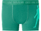 Green men's boxer briefs with text on the waistband and an athlete silhouette on the side.