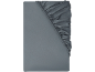 Gray fitted sheet folded diagonally.