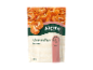 Pouch of dried mandarin segments with text and a strawberry icon.