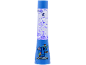 Blue lava lamp with floating purple shapes and pixelated characters at the base.