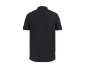 Men's black polo shirt, back view.