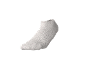 Light grey ankle sock on a black background.