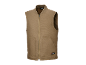 Brown men's vest with zipper, stand-up collar, and two pockets.