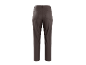 Dark brown faux leather trousers, back view.