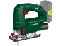 Green electric jigsaw with red accents, battery not included.