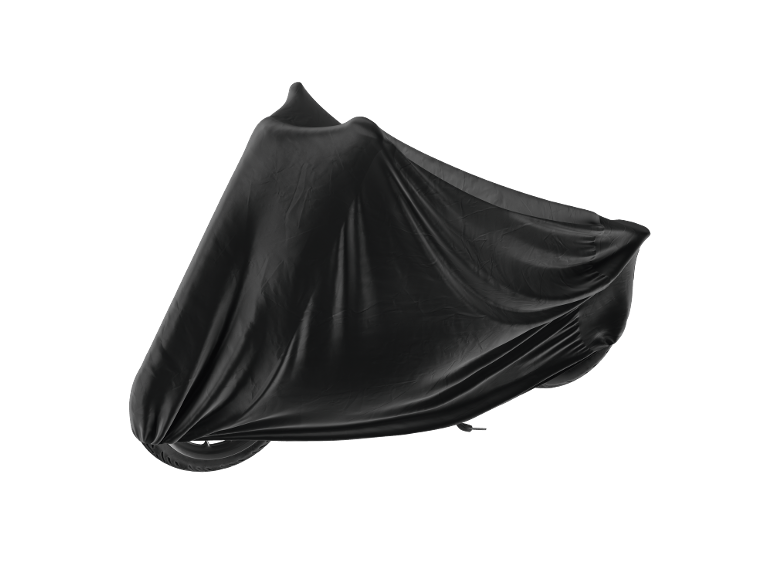 Black protective cover for motorcycle or scooter
