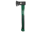 Green axe with a black handle and blade protector.