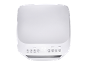 White portable air conditioner with a digital display and control buttons.