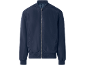Navy blue men's bomber jacket with a zipper.