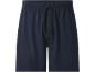 Dark blue athletic shorts with a drawstring waist.