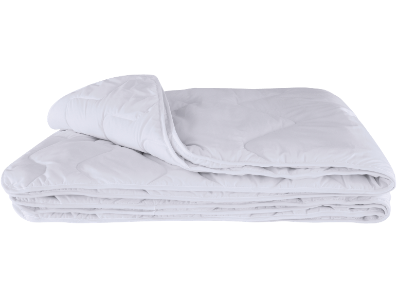 Folded white quilted duvet or comforter