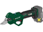 Cordless pruning shears with a detachable battery.