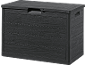 Dark grey outdoor storage box with wood texture.