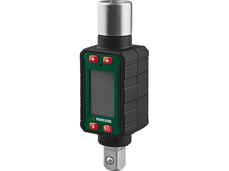 Digital torque wrench adapter with a screen and buttons