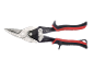 Tin snips with red and black handles