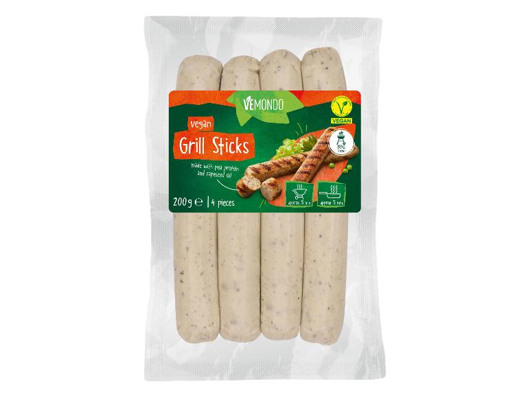Vegan grill sticks made with pea protein and rapeseed oil, 200g, 4 pieces.