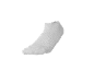 Light grey ankle sock on a black background.