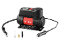 Black car compressor with attachments and a red ULTIMATE SPEED label.