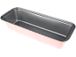Pink loaf or cake pan with a non-stick interior.