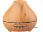 Wood-grain essential oil diffuser with 1h, 3h, 6h timer and light buttons.