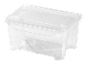 Clear plastic storage box with a lid