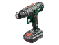 Cordless drill driver with a 2.0 Ah battery on a black background.