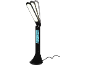 Black LED desk lamp with a digital display showing time, date, and temperature.