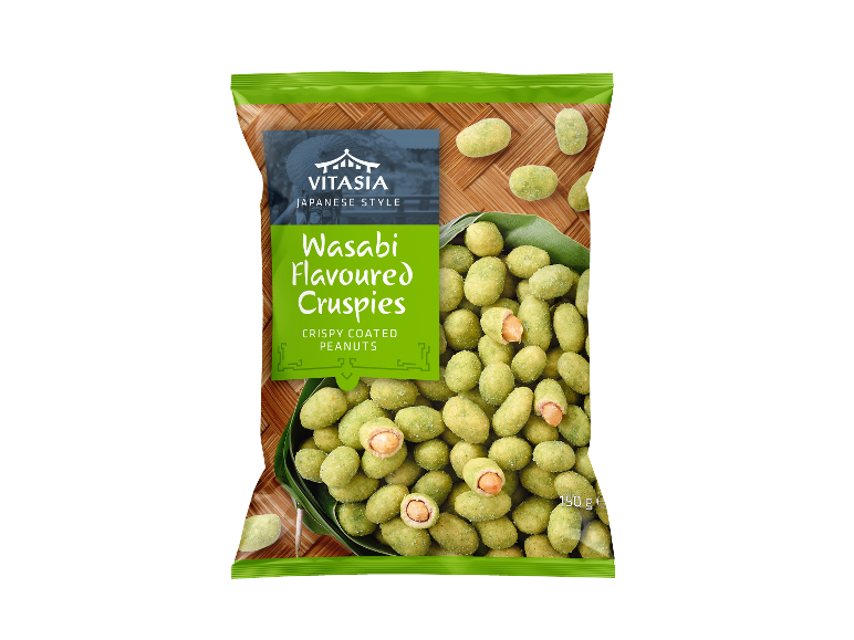 Pack of VITASIA wasabi flavoured crispy coated peanuts, 150 g
