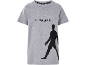 Grey pajama T-shirt with black footballer print and 'NIGHTWEAR' text.