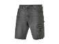 Gray denim shorts with cargo pockets and a tool loop.