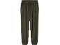 Dark green velvet sweatpants with an elastic waistband and ankle cuffs.