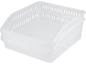 Stackable clear plastic storage baskets