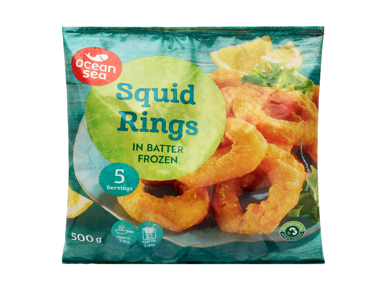 Frozen squid rings in batter, 5 servings, 500g.