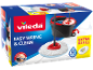 Box for a spin mop and bucket set, with an extra refill, highlighting easy wringing.