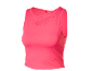 Pink women's sports top with a cutout detail at the neckline.