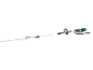 Electric telescopic hedge trimmer with long blade and shoulder strap