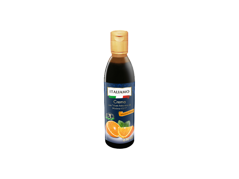 Italiamo Balsamic Glaze with Orange, 250ml bottle.