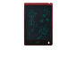 Red LCD writing tablet with green drawings of a flower, sun, stars, butterfly, and ABC.
