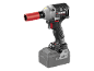 Cordless impact wrench with a red socket, brushless motor, and a 8 Ah battery.