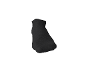 A black ankle sock, with the toe slightly visible, on a white background.