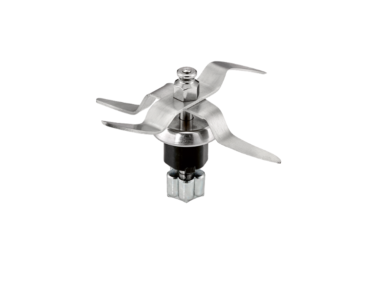 Stainless steel four-blade replacement blender blade.