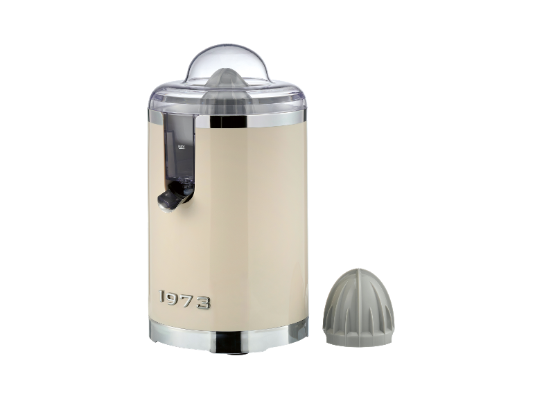 Silvercrest electric citrus juicer in retro style with an extra cone