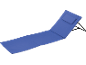 Blue foldable lounge mat with backrest and pillow.