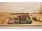 Hob covers with spice and herb design, featuring wooden utensils and vegetables.