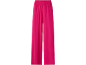 Fuchsia women's wide-leg trousers with an elastic waistband.