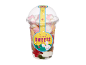 Cup with marshmallows and jelly sweets, with an 'Easter Sweets Mix' label and bunny.