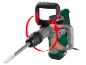 Demolition hammer with chisel and red arrows indicating handle movement.